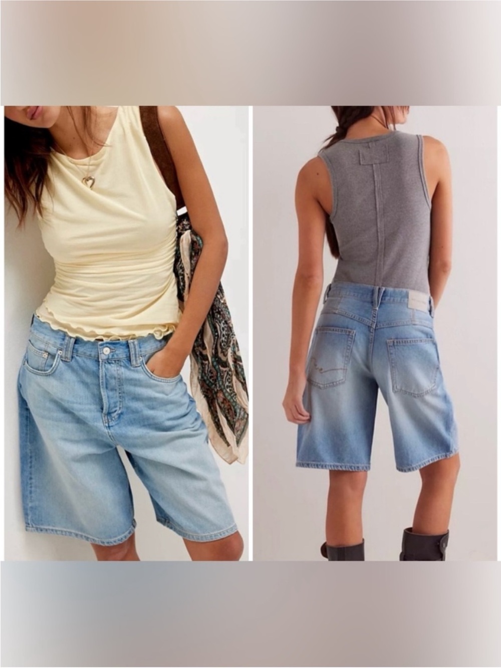 NWT Free People We The Free Montana Shorts - cowgirl blues light blue - size 27